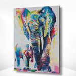 Malen nach Zahlen Elefant und Baby