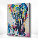 Malen nach Zahlen Elefant und Baby