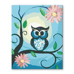 Malen nach Zahlen Eule mit Blumen
