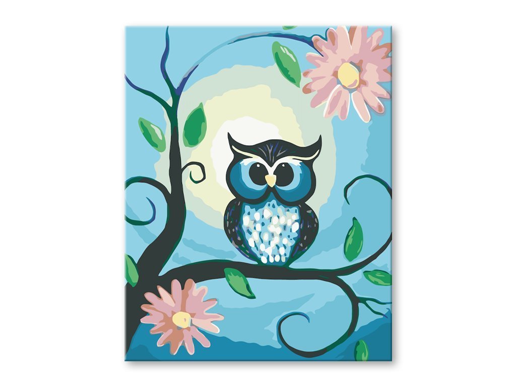 Malen nach Zahlen Eule mit Blumen