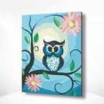 Malen nach Zahlen Eule mit Blumen