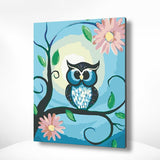 Malen nach Zahlen Eule mit Blumen