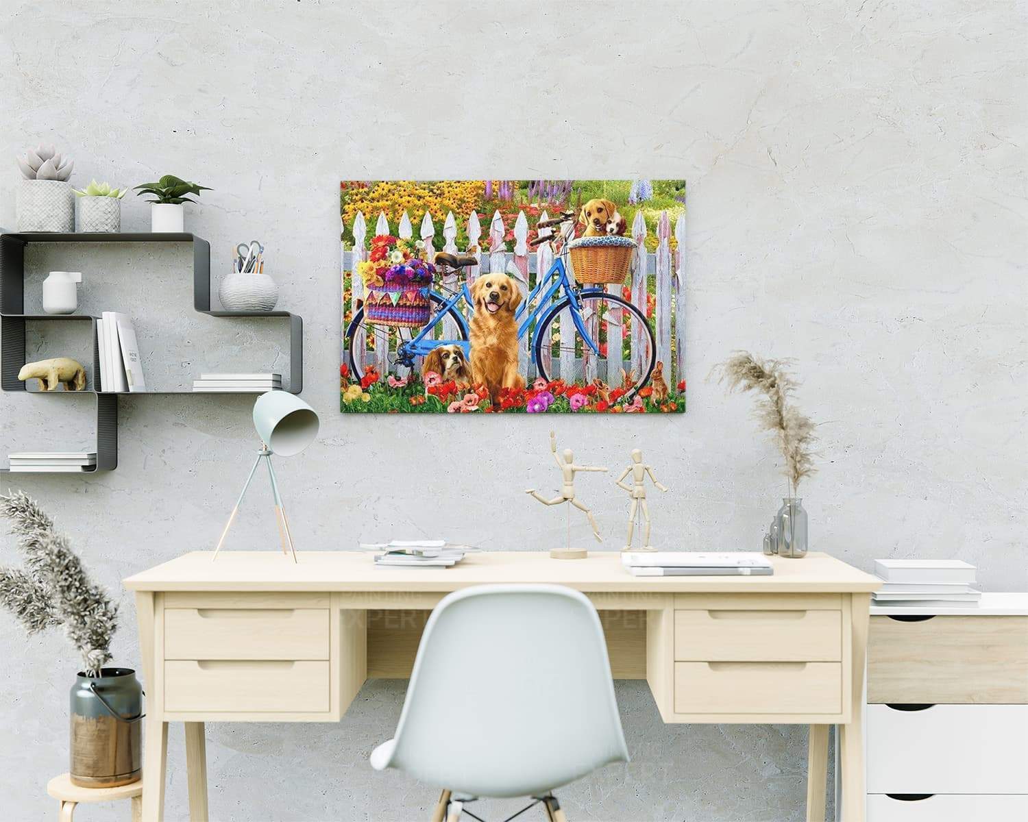 Malen nach Zahlen Fahrrad und Hunde