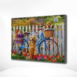 Malen nach Zahlen Fahrrad und Hunde