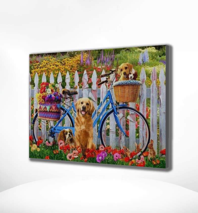 Malen nach Zahlen Fahrrad und Hunde