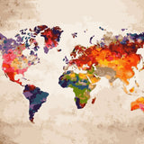 Malen nach Zahlen Farbige Weltkarte