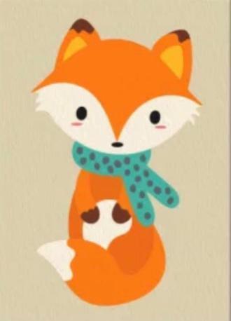 Malen nach Zahlen Fox mit Schal