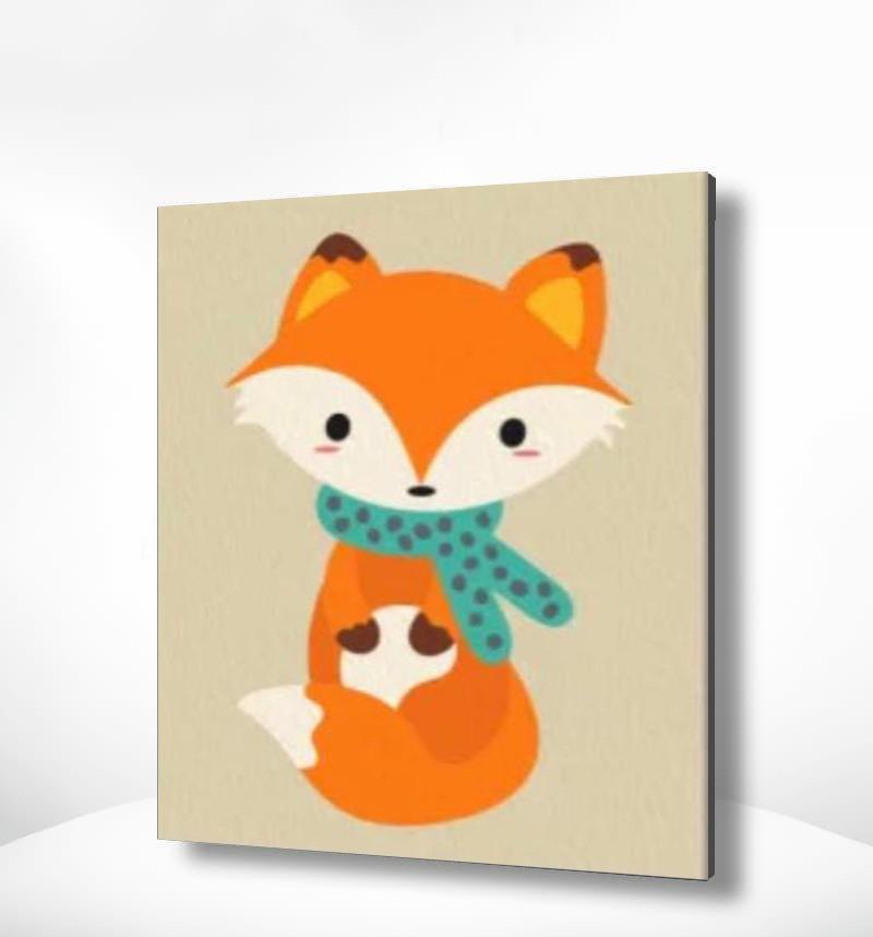Malen nach Zahlen Fox mit Schal