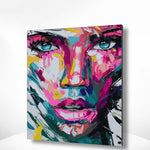 Malen nach Zahlen Frau mit rosa Farben