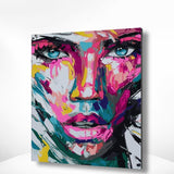 Malen nach Zahlen Frau mit rosa Farben