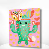 Malen nach Zahlen Fröhlicher Kaktus