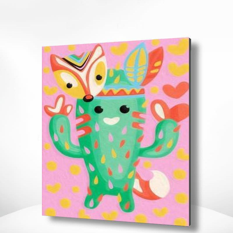 Malen nach Zahlen Fröhlicher Kaktus