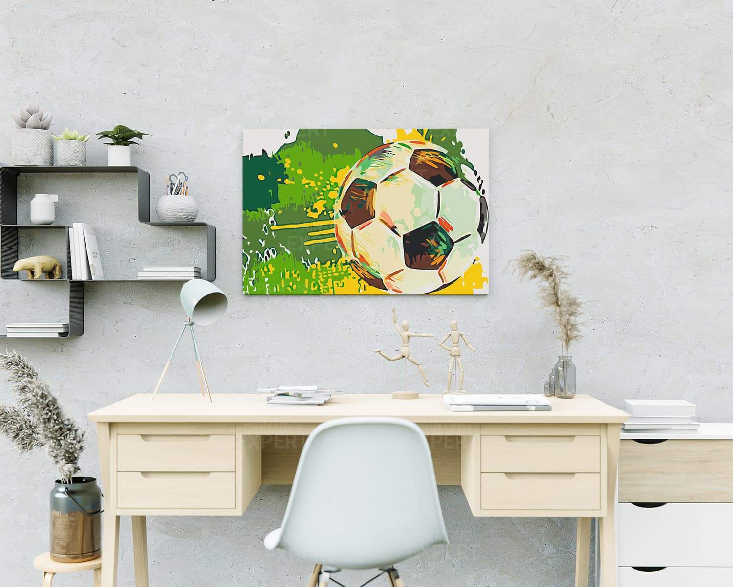 Malen nach Zahlen Fußball Grün Gelb