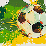 Malen nach Zahlen Fußball Grün Gelb