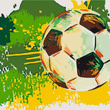 Malen nach Zahlen Fußball Grün Gelb