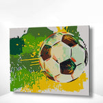 Malen nach Zahlen Fußball Grün Gelb