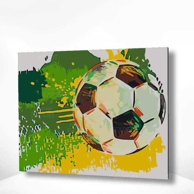 Malen nach Zahlen Fußball Grün Gelb