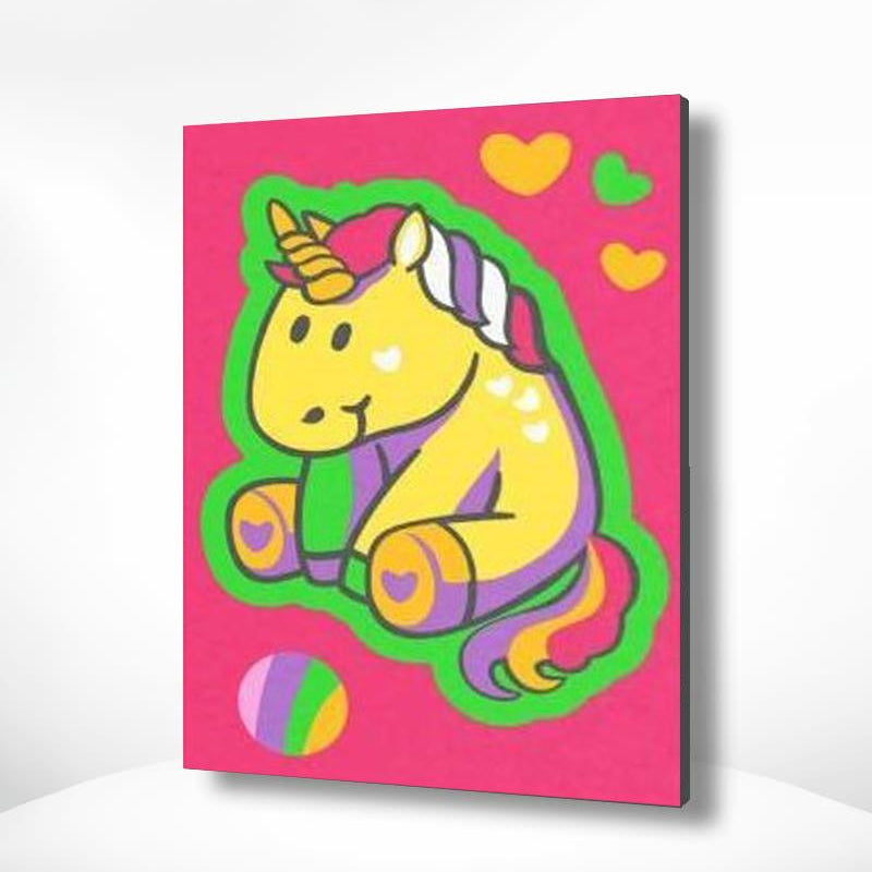 Malen nach Zahlen Gelbes Einhorn