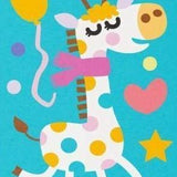 Malen nach Zahlen Giraffe mit Luftballon