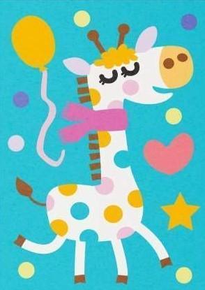 Malen nach Zahlen Giraffe mit Luftballon