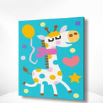 Malen nach Zahlen Giraffe mit Luftballon