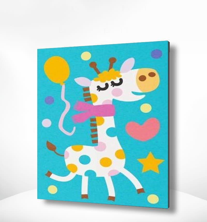 Malen nach Zahlen Giraffe mit Luftballon