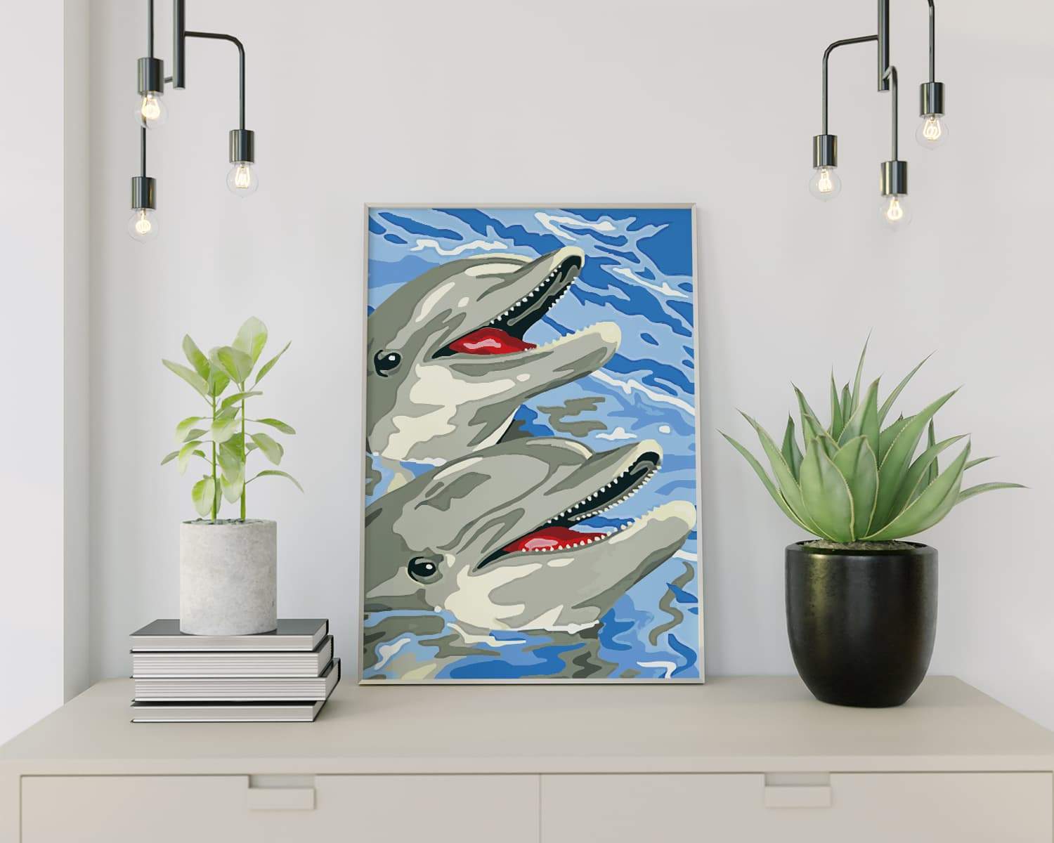 Malen nach Zahlen Glückliche Delphine