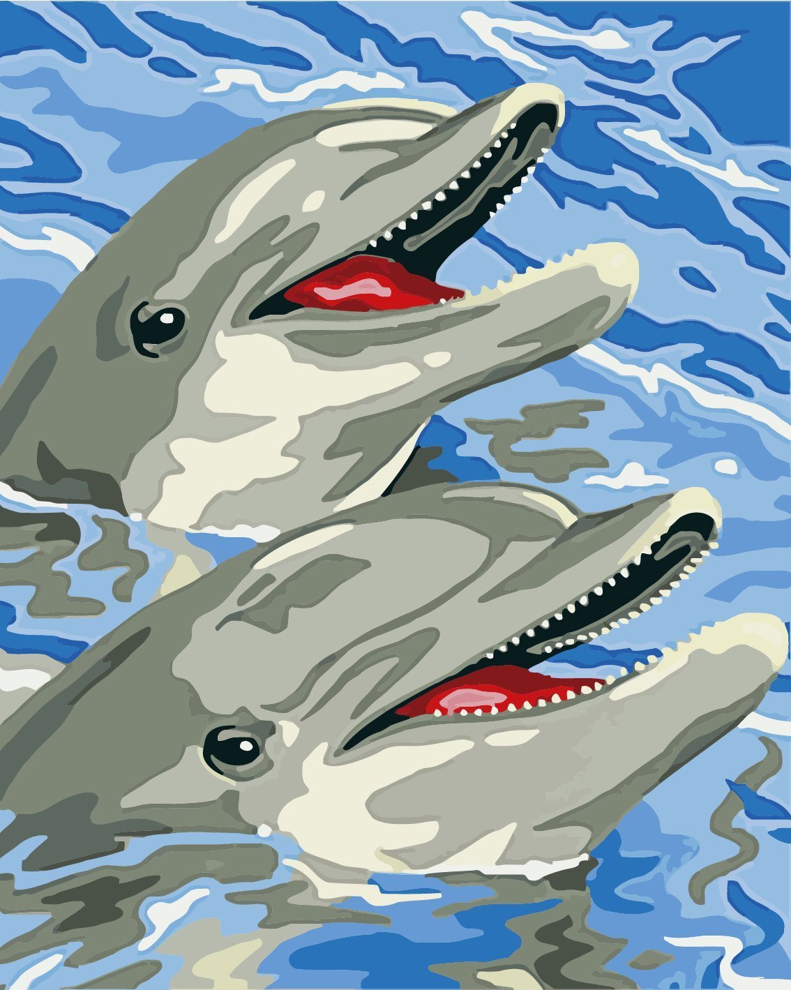 Malen nach Zahlen Glückliche Delphine