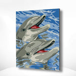 Malen nach Zahlen Glückliche Delphine