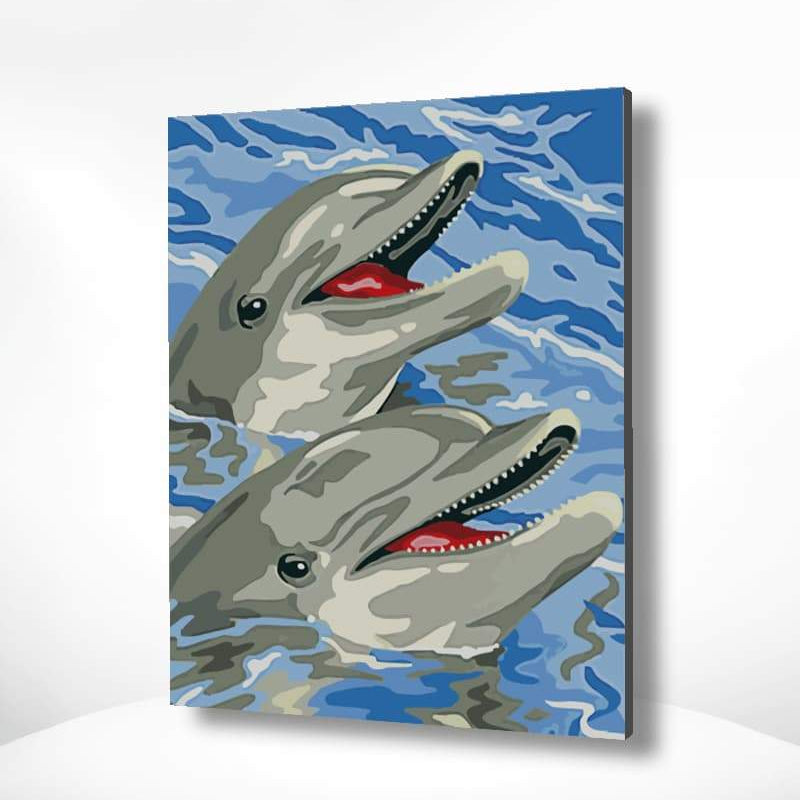 Malen nach Zahlen Glückliche Delphine