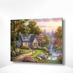 Malen nach Zahlen Haus mit Bank