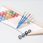 Malen nach Zahlen Haus mit Wassermühle