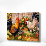 Malen nach Zahlen Hühner