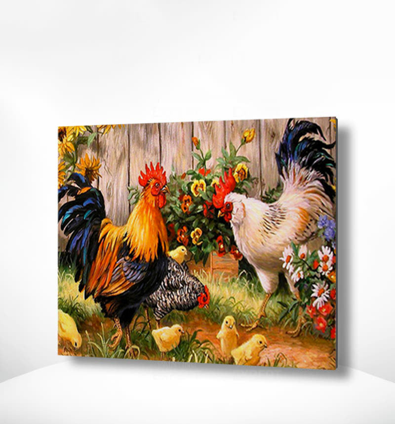 Malen nach Zahlen Hühner