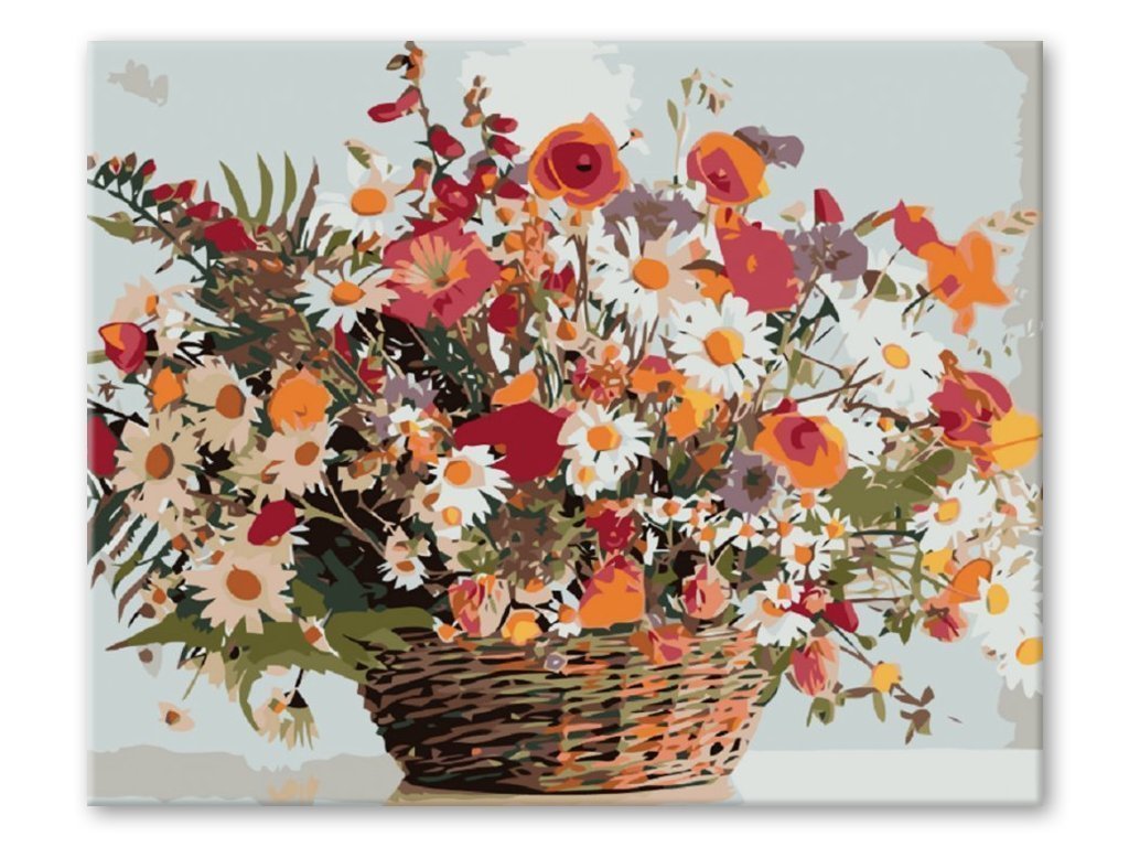 Malen nach Zahlen Kamille in einem Korb