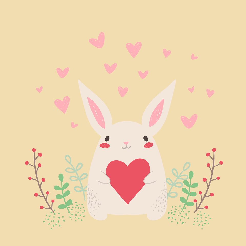Malen nach Zahlen Kaninchen mit Herz-Malen Nach Zahlen Experte