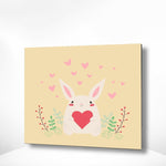 Malen nach Zahlen Kaninchen mit Herz