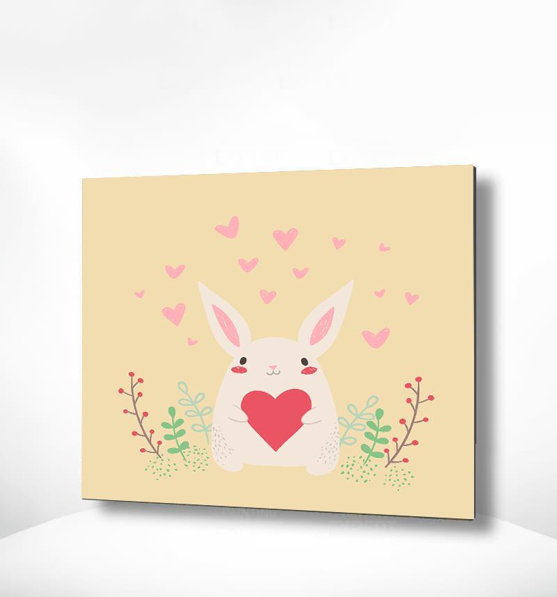 Malen nach Zahlen Kaninchen mit Herz