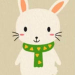 Malen nach Zahlen Kaninchen mit grünem Halstuch