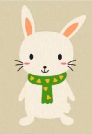 Malen nach Zahlen Kaninchen mit grünem Halstuch