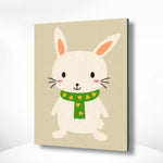 Malen nach Zahlen Kaninchen mit grünem Halstuch