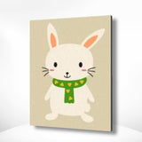 Malen nach Zahlen Kaninchen mit grünem Halstuch