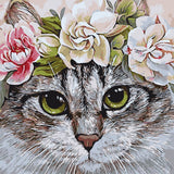 Malen nach Zahlen Katze mit Blumen