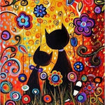Malen nach Zahlen Katzen und Blumen
