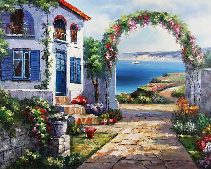 Malen nach Zahlen Kleines Haus mit Meerblick