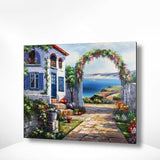 Malen nach Zahlen Kleines Haus mit Meerblick