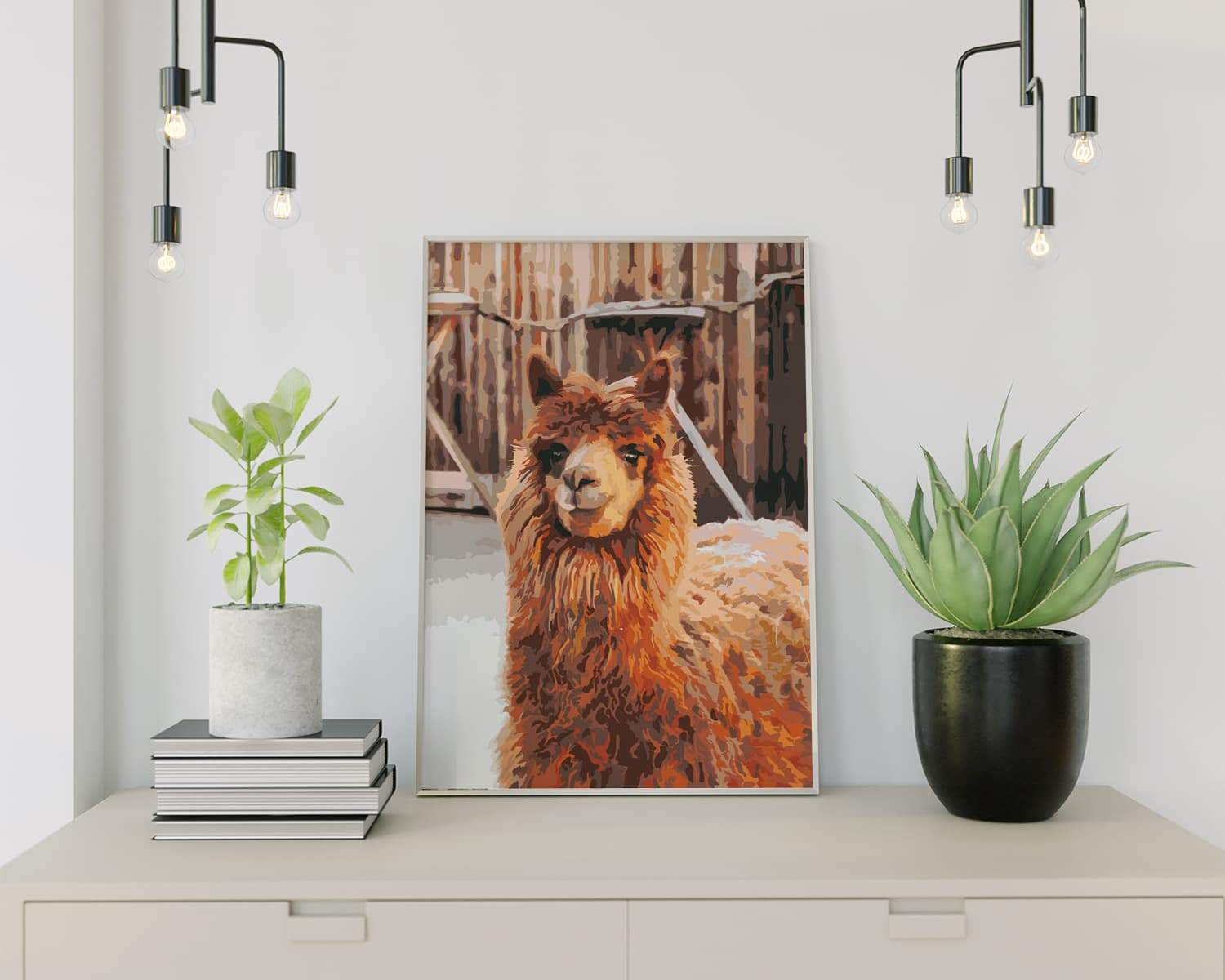 Malen nach Zahlen Lama