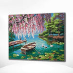 Malen nach Zahlen Landschaft Wasser und Boot