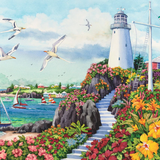Malen nach Zahlen Leuchtturm mit Vögeln