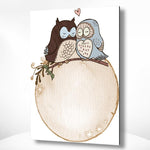 Malen nach Zahlen Liebe Eulen